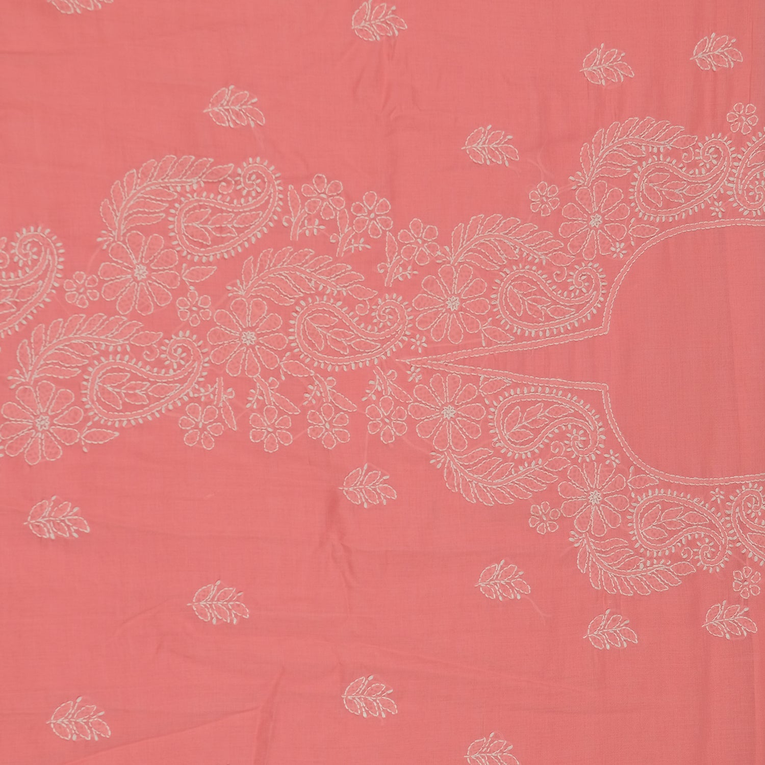 Pink Cotton Suit with Lucknowi Chikankari Embroidery