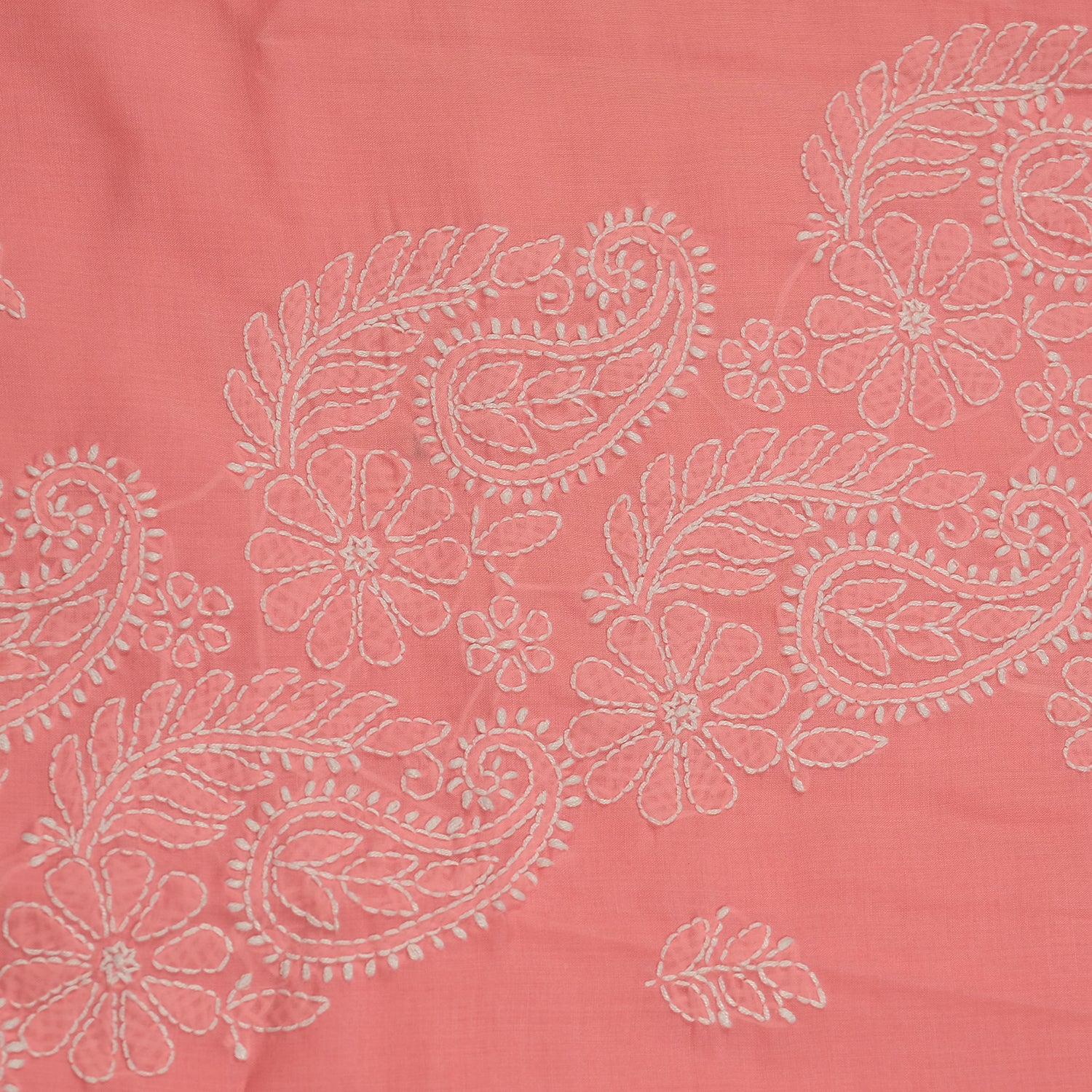 Pink Cotton Suit with Lucknowi Chikankari Embroidery