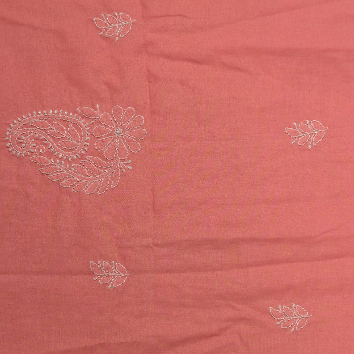 Pink Cotton Suit with Lucknowi Chikankari Embroidery