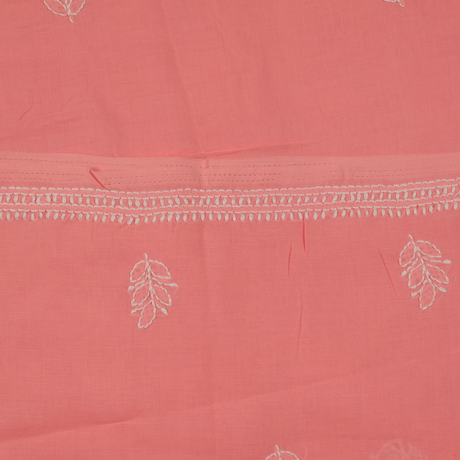 Pink Cotton Suit with Lucknowi Chikankari Embroidery