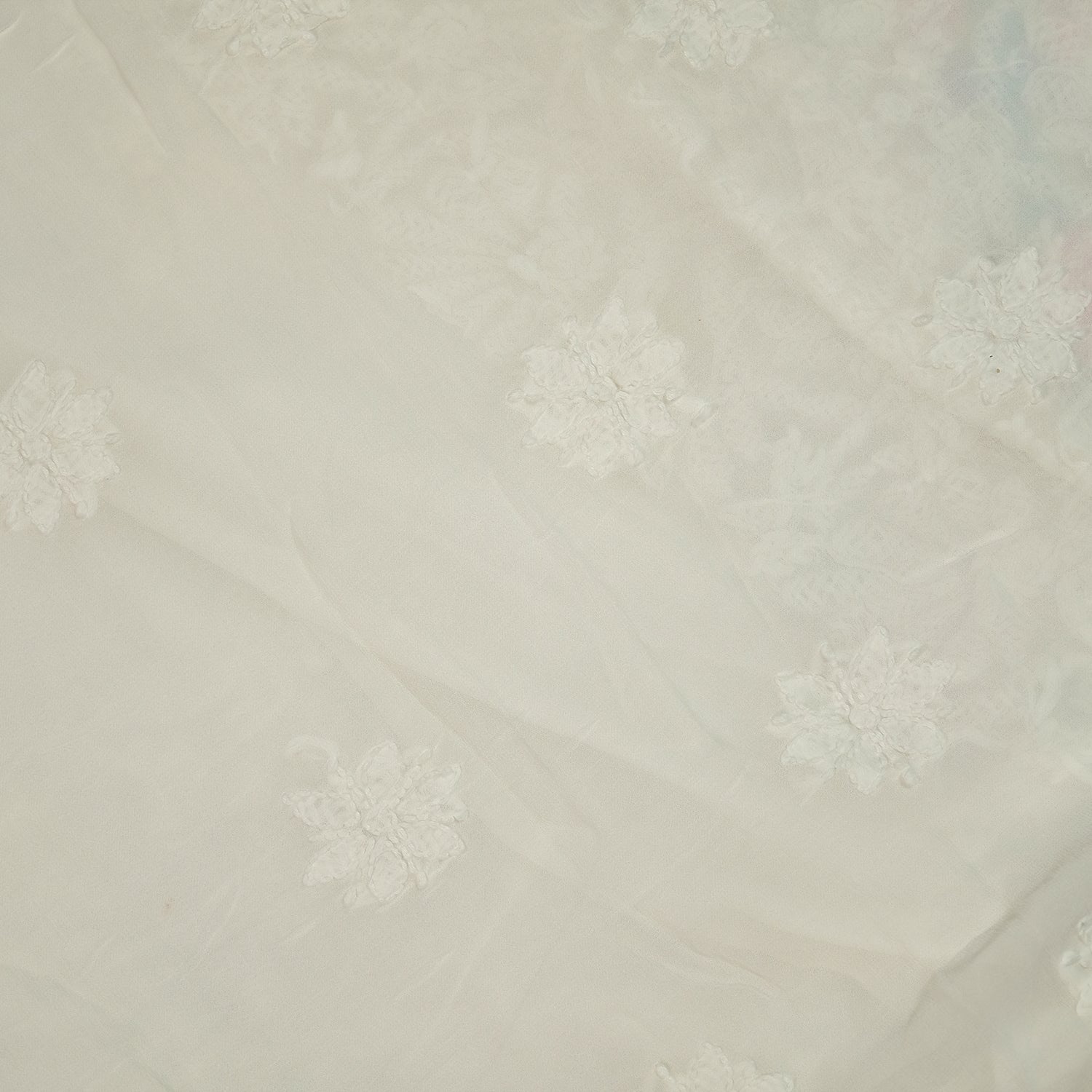 White Georgette Parsi Work Hand-Embroidered Suit