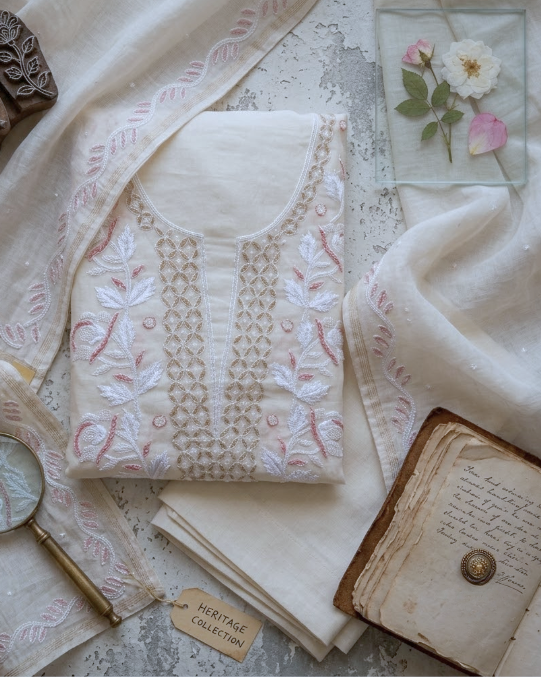 Ivory Blush Chikankari Suit