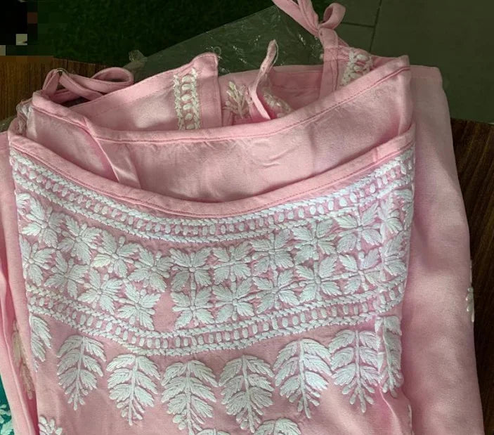 Pink Rayon Noodle Strap Kurti